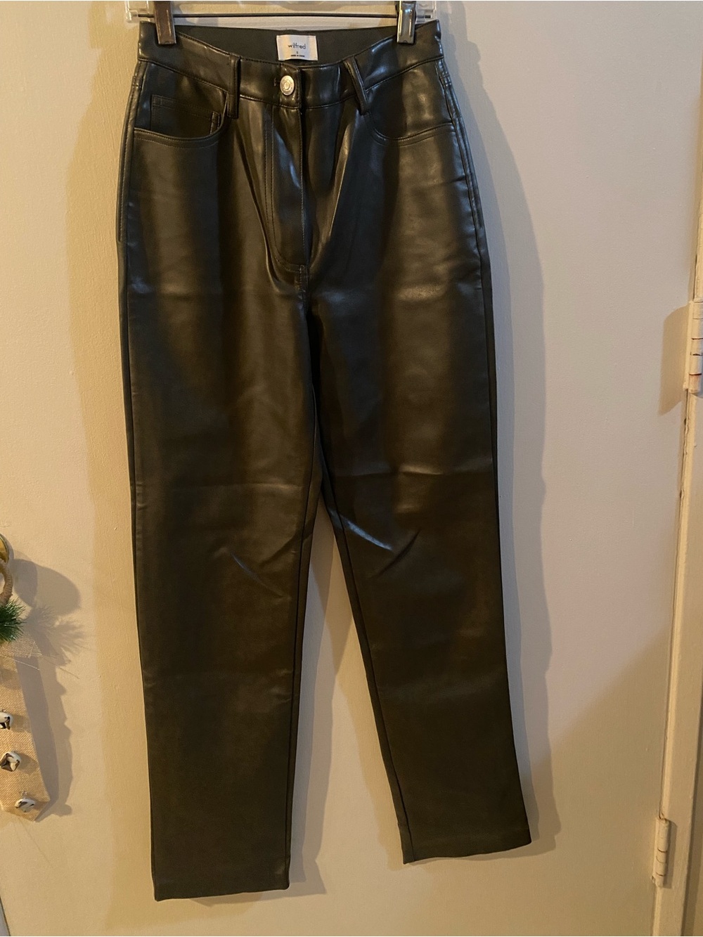 Faux Leather WILFRED pants  - Gray